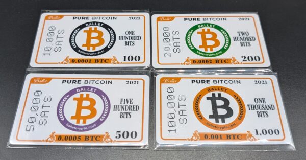 Ballet - PURE Bitcoin Low Denomination Set - 4 Cards - Unfunded